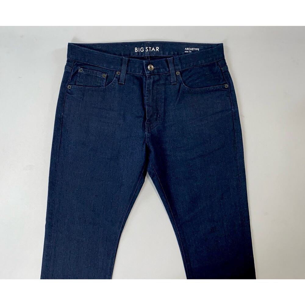 Big Star Archtype Slim Fit Stretch Denim Jeans. Dark Wash, Men's 32R. NWOT!!